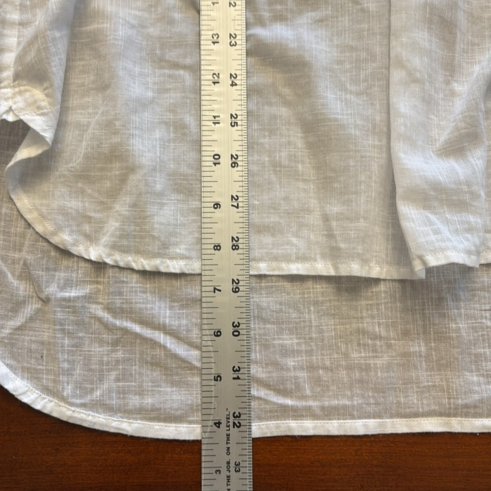 J Crew Woman’s White Pullover Tassel Neckline Linen/CottonTunic - Picture 9 of 10